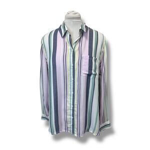 Beach Lunch Lounge Women’s Long Sleeve Button Down Shirt, size L